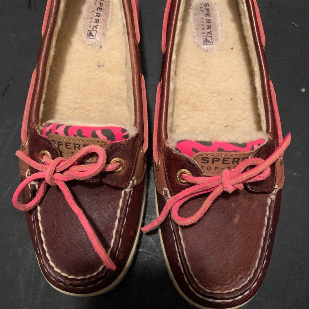 Pink and Brown Cheetah Sperry Shoes